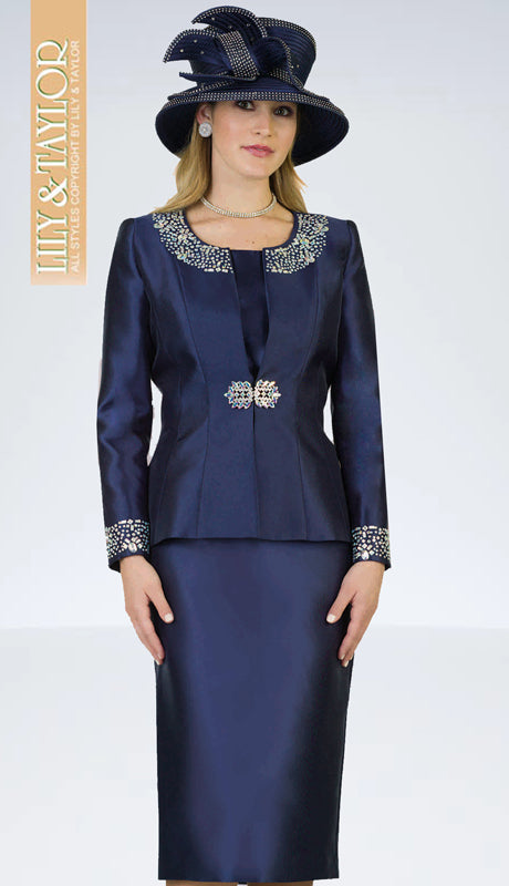 Suit 3800-NVY-QS Lily And Taylor