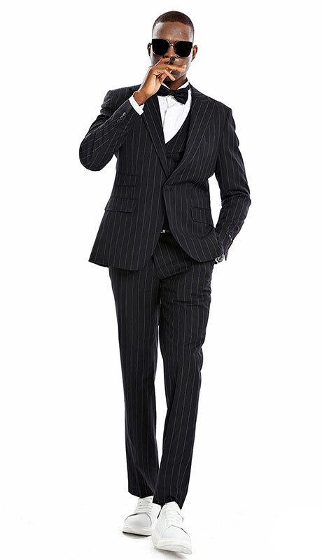 Tazzio Mens Suit M369SK-BLK