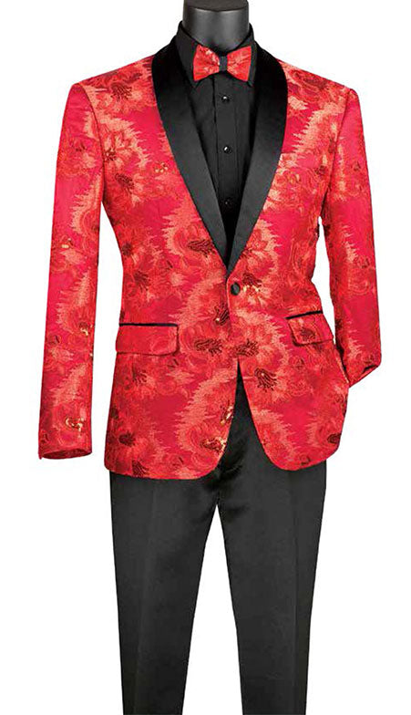 Vinci Mens Sport Coat BSF-13-RED
