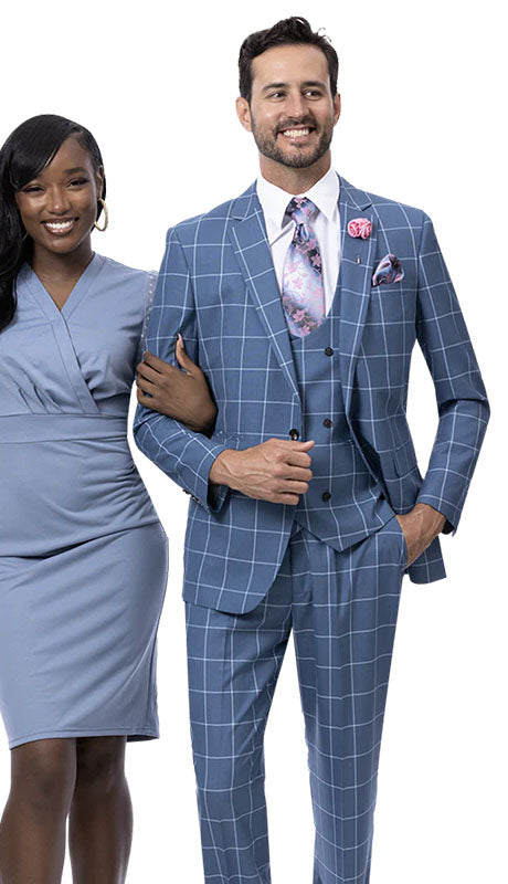 EJ Samuel M2773-TEAL Mens Suits