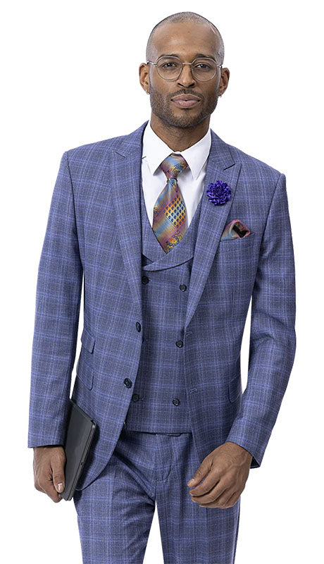 EJ Samuel M2777-PUR Mens Suits