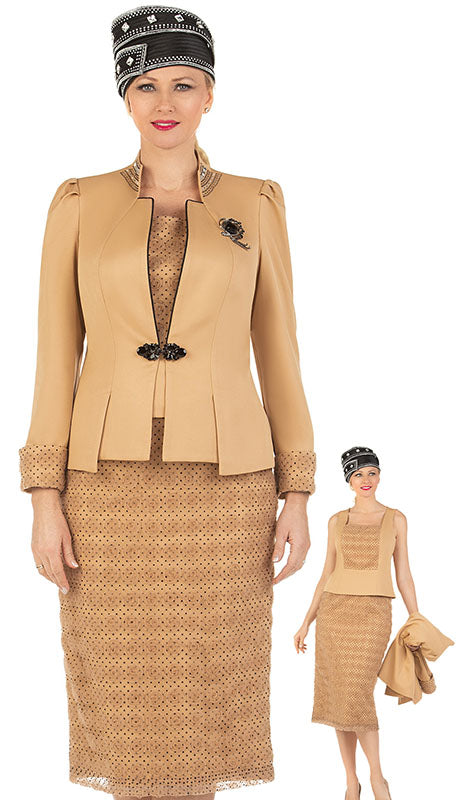 Giovanna 1206-CAMEL  Suit