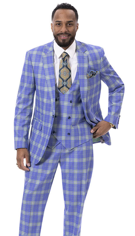 EJ Samuel M2789-BLU Mens  Suit