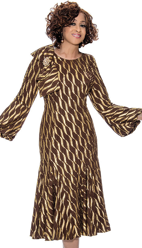 Dorinda Clark Cole 309021-BRN-QS Womens  Dress