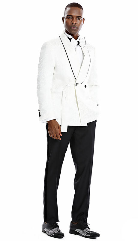 Tazzio Mens Suit  M372SK-WHT