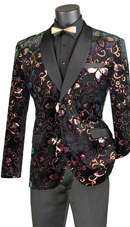 Vinci Mens Sport Coat BSQ-4-BLK