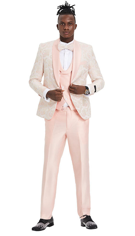 Tazzio Mens Suit M385SK-PNK