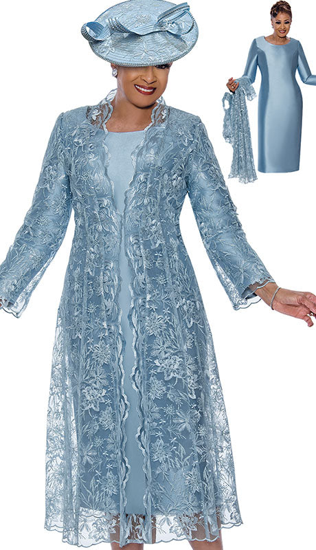 Dorinda Clark Cole 5312-BLU-QS Ladies  Dress