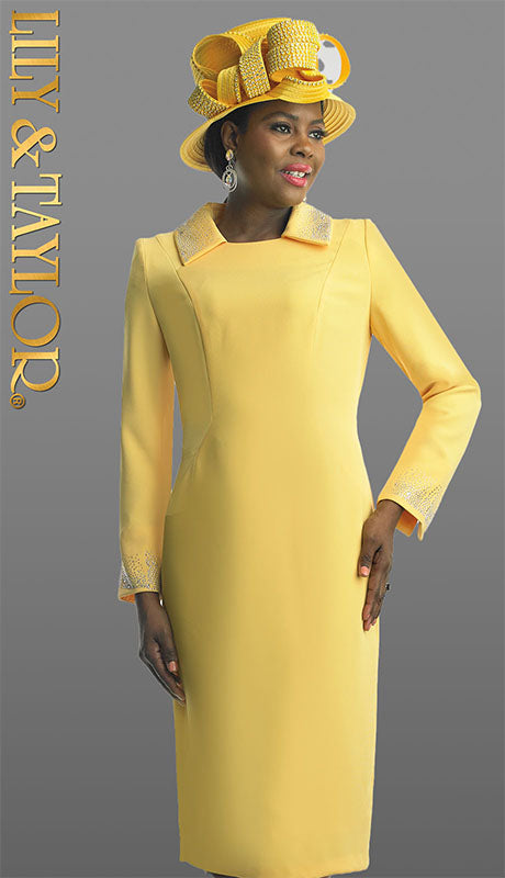 Lily and Taylor 4879-YEL-QO  Dress