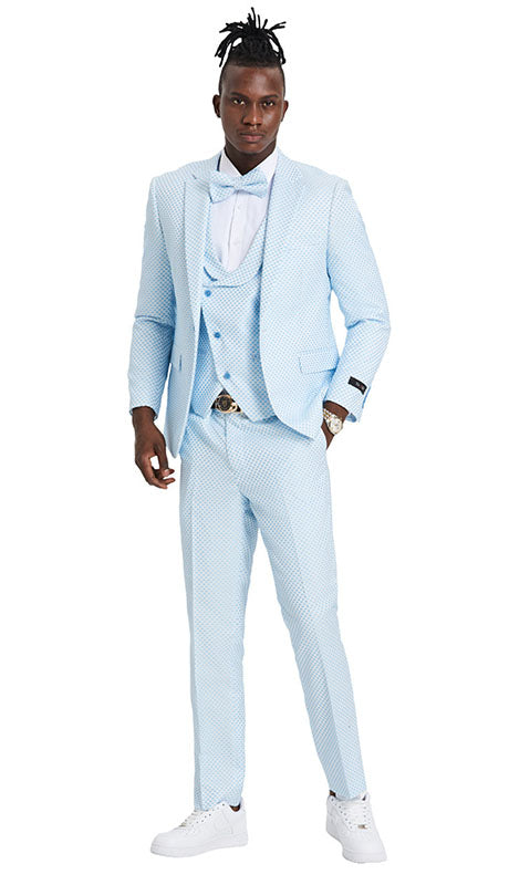 Tazzio Mens Suit-M388SK-04-SKY BLUE