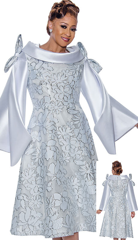 Dorinda Clark Cole 5341-WHT-QS Ladies  Dress