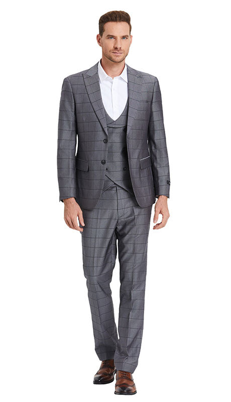 Tazzio Mens Suit  M393SK-GUN