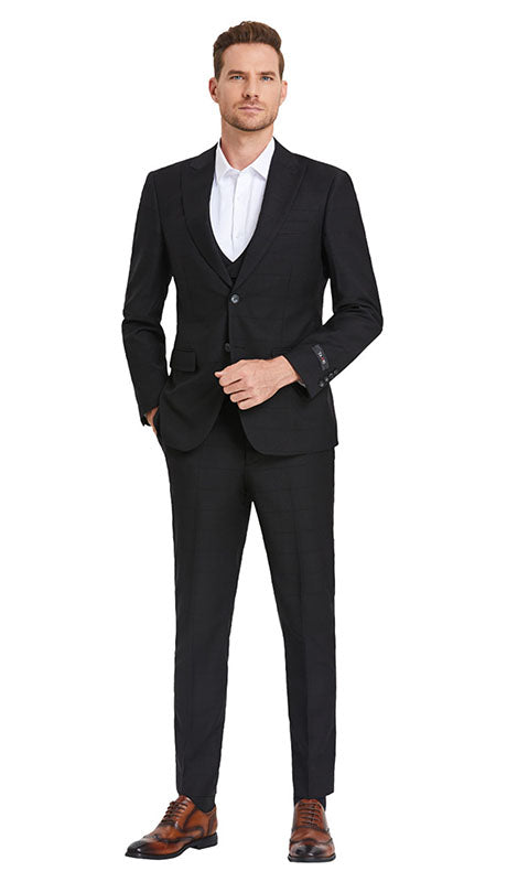 Tazzio Mens Suit M393SK-BLK