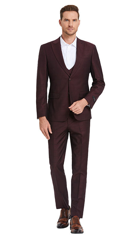 Tazzio  Mens Suit M393SK-WINE
