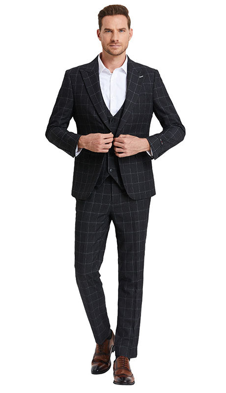 Tazzio  Mens Suit  M394SK-GRY