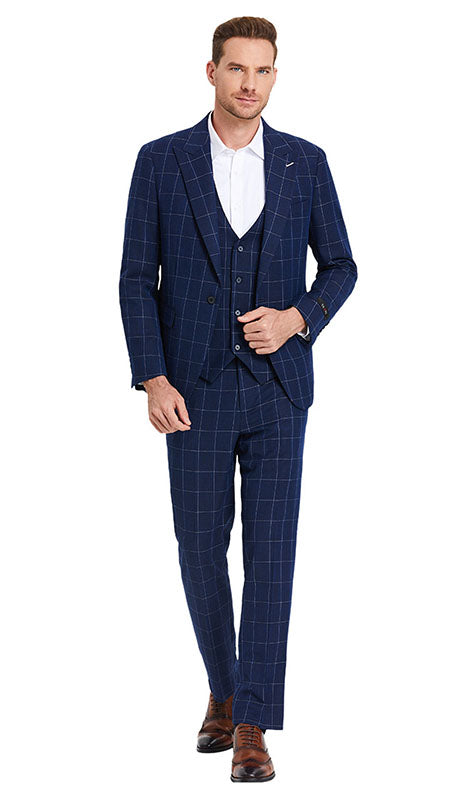 Tazzio Mens Suit M394SK-BLU