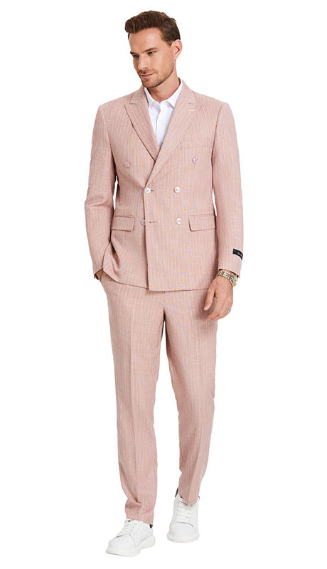Tazzio Mens Suit M396SK-ROS