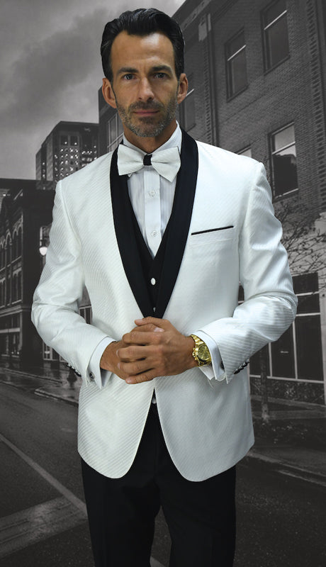 Mens  Suit zBellagio-6 WHT