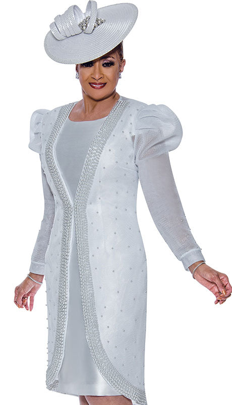 Dorinda Clark Cole 5362-WHT-QS Ladies  Dress