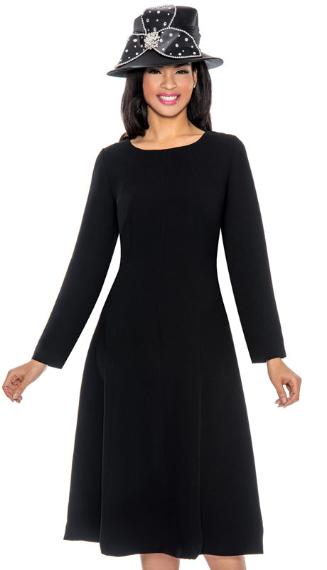 Giovanna D1451-BLK-CO 1pc MicroFiber Women Sunday Dress For