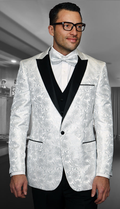 Mens  Suit zBellagio-4 WHT