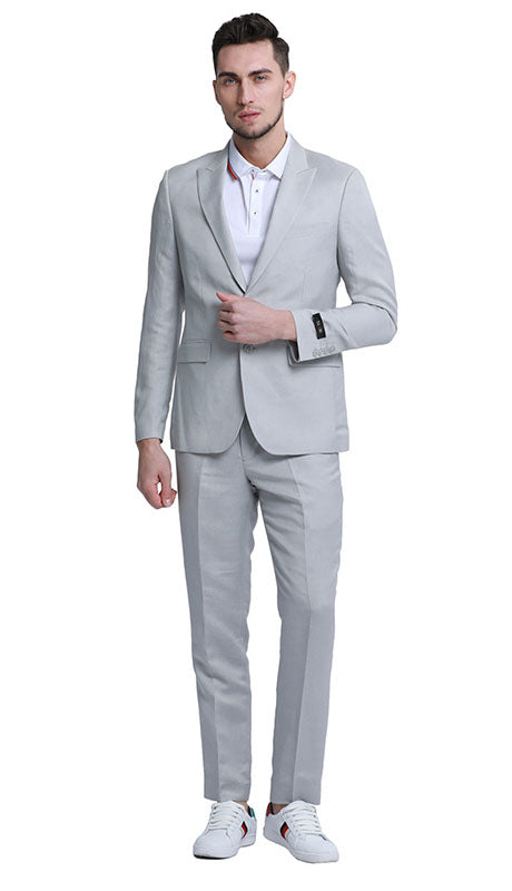 Tazzio Mens Suit M333SK-LGRY