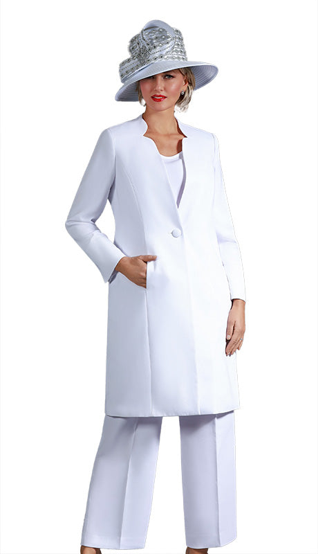 Giovanna S0753-WHT Ladies Pant Suit