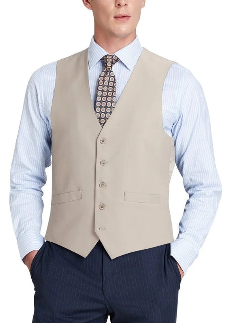 Renoir Mens Vest 201-3-BEIGE
