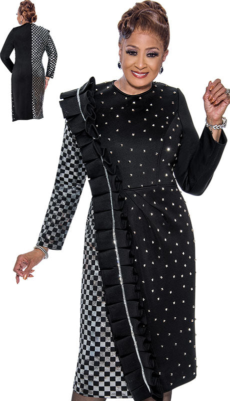 Dorinda Clark Cole 5411-BLK-QS Ladies  Dress