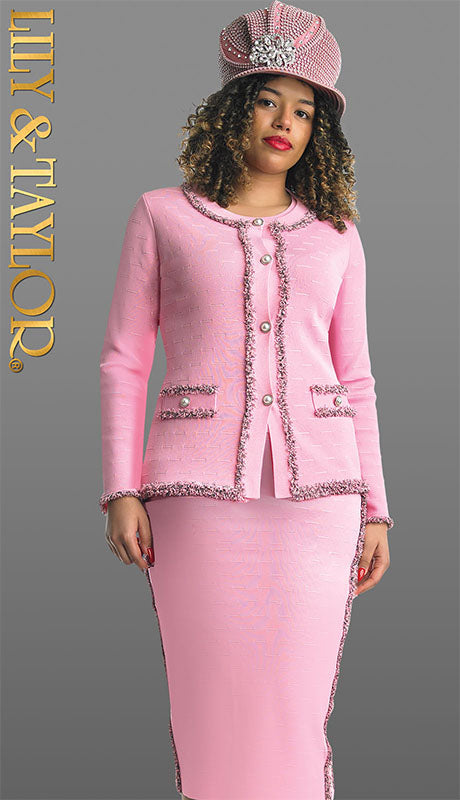 Lily And Taylor 731-PNK-IH Womens  Suit