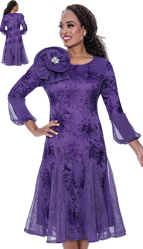Stellar Looks SL600351-PUR-QS Designer  Dress