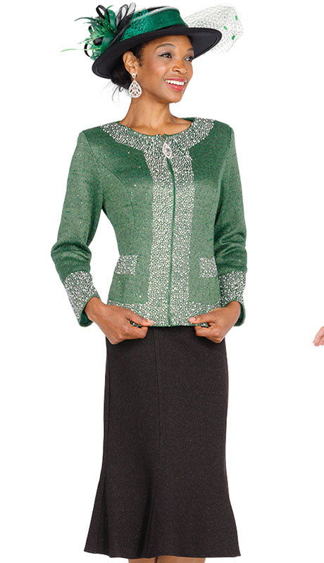 Champagne Italy Knit 5961-GRN-IH  Suit