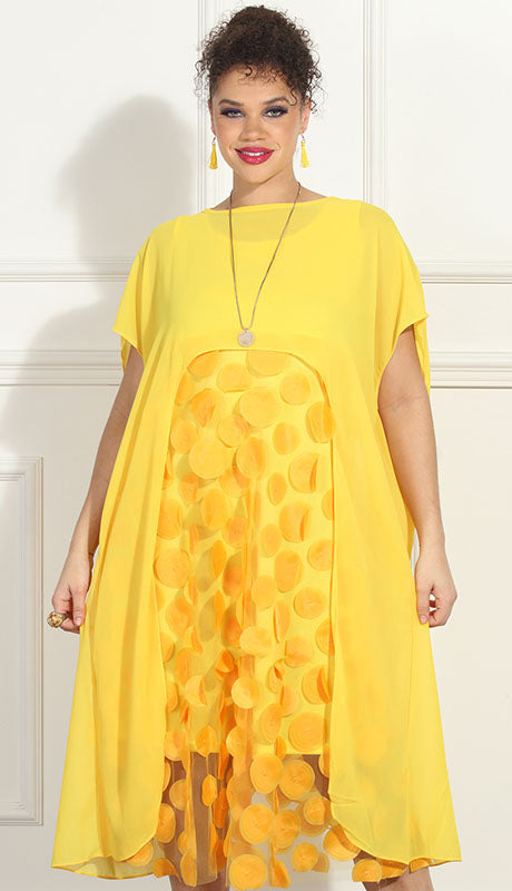 Luxe Moda LM296-YEL Dress and Cover