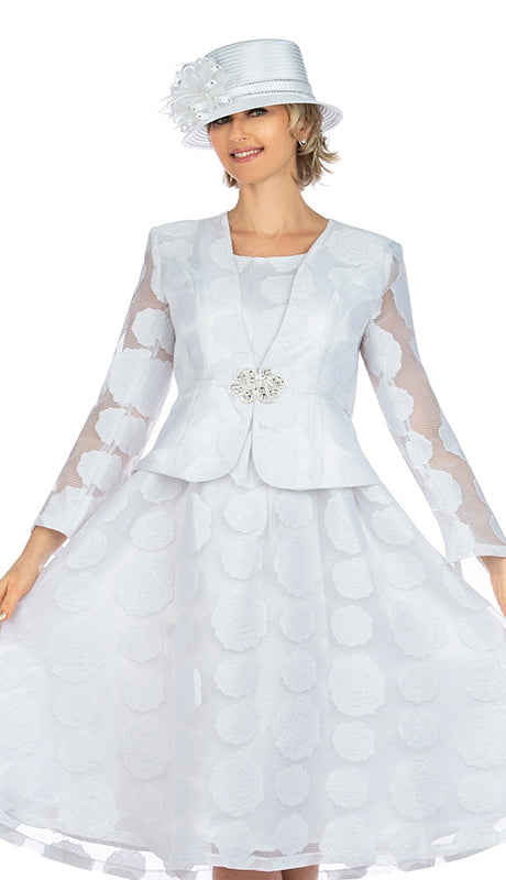 Giovanna D1345-WHT Ladies  Jacket Dress