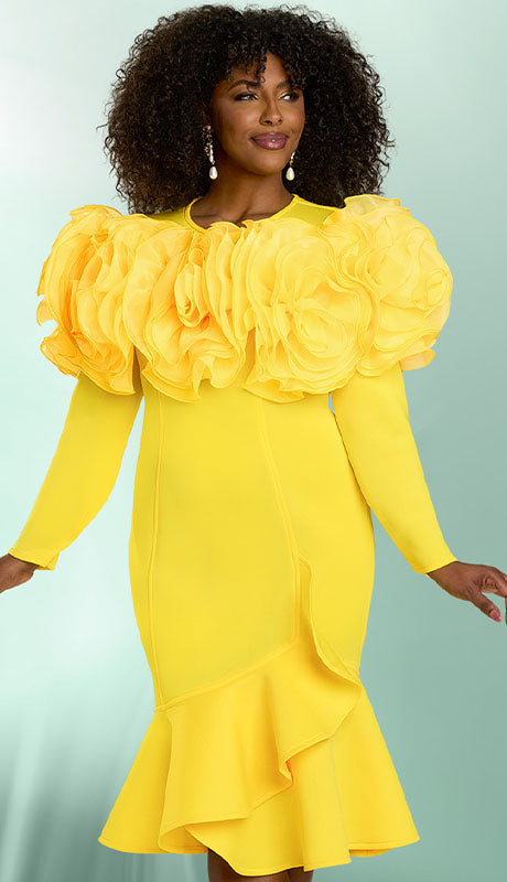Donna Vinci 12109-YLW-IH Ladies  Dress