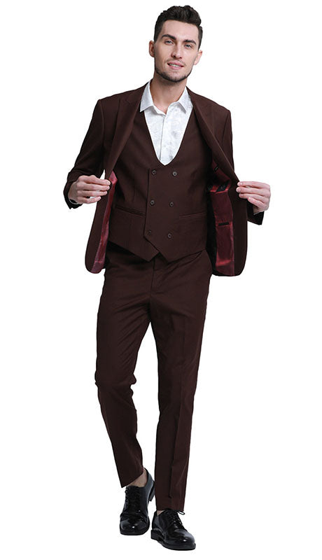 Tazzio Mens Suit M336SK-BRN