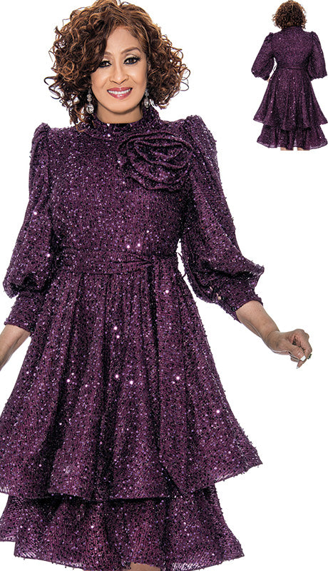 Dorinda Clark Cole 309191-PUR-QS Ladies  Dress