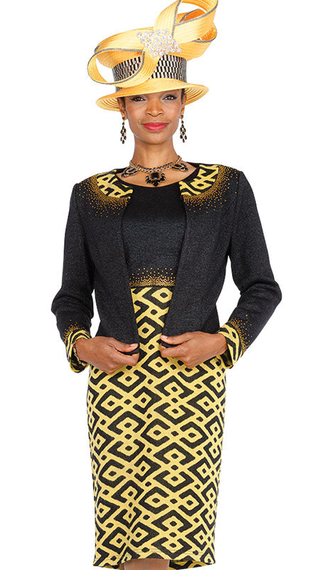 Champagne Italy Knit 5951-BLK-IH  Suit