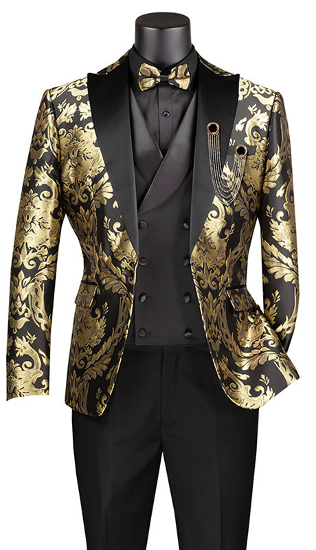 Vinci Mens Suit MVJQ-1-BLK