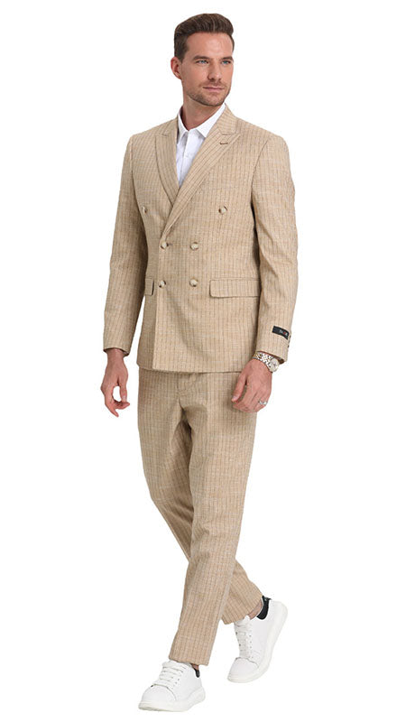 Tazzio Mens Suit M338SK-KHAKI