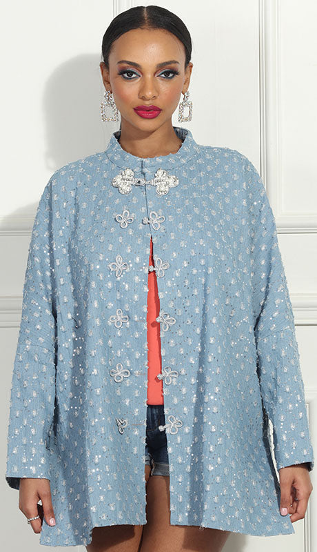 Luxe Moda LM312-BLU Jacket