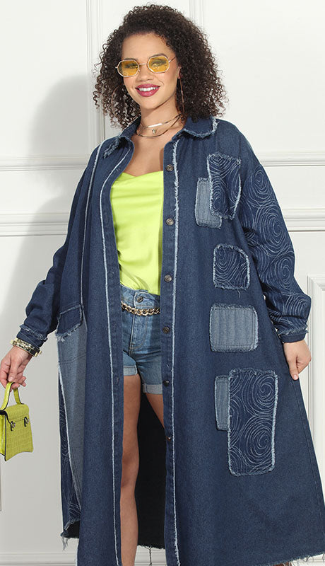Luxe Moda LM313-BLU Dress Coat