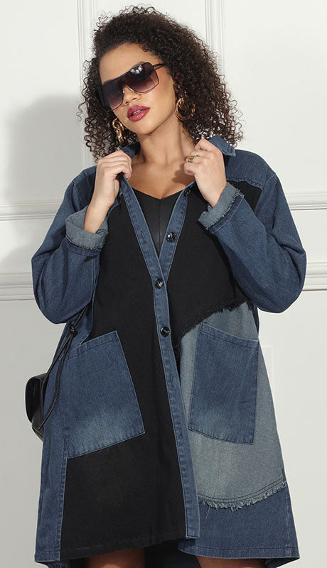 Luxe Moda LM314-BLU Dress Coat