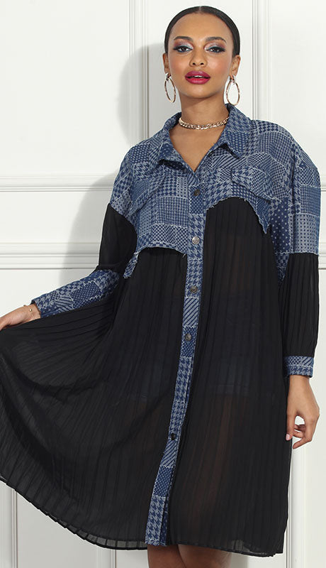 Luxe Moda LM315-BLU Dress Coat