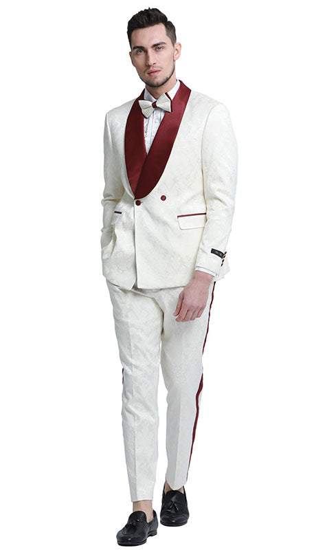 Tazzio Mens Suit M341SK-BUR