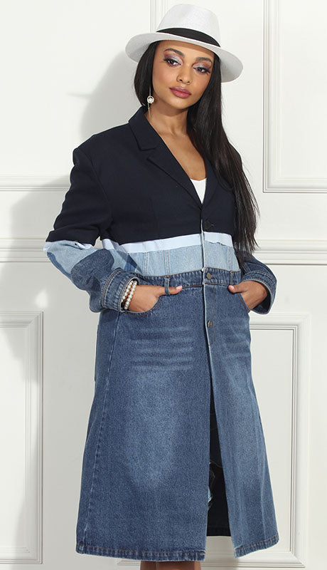Luxe Moda LM318-BLU Coat