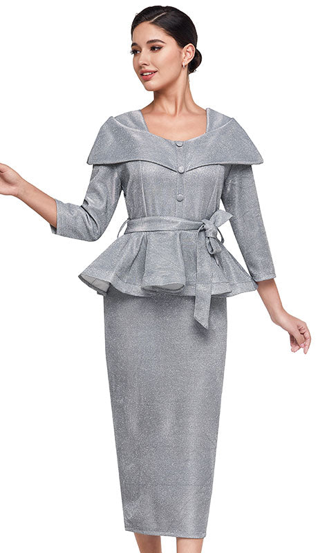 Serafina 6401-SIL Ladies  Suit