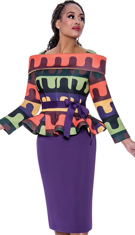 Stellar Looks SL1902-PUR-QS Designer  Suit