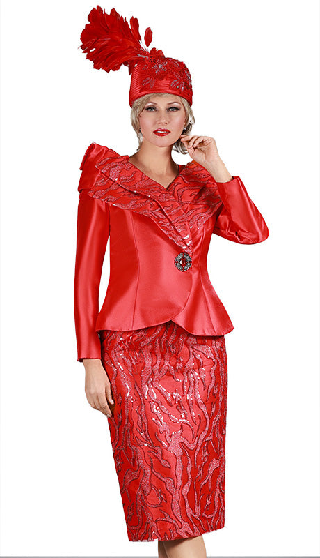 Giovanna 1211-RED Ladies  Suit