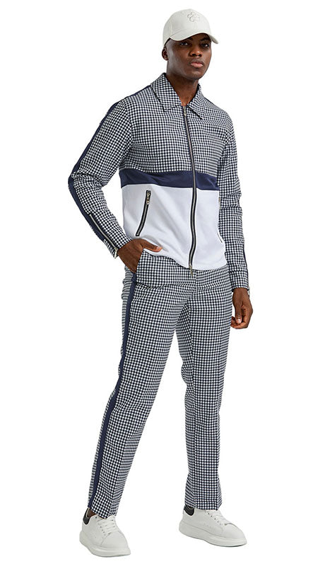 Tazzio Mens Suit M343SK-NVY